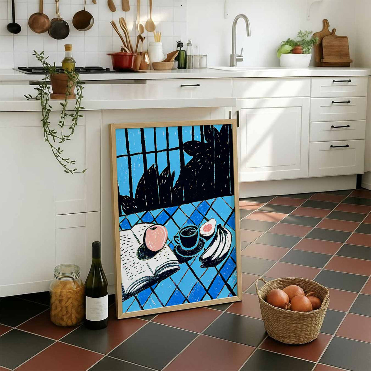 Stijlvolle Ontbijt Illustratie – staande muurposter voor keuken of eethoek
