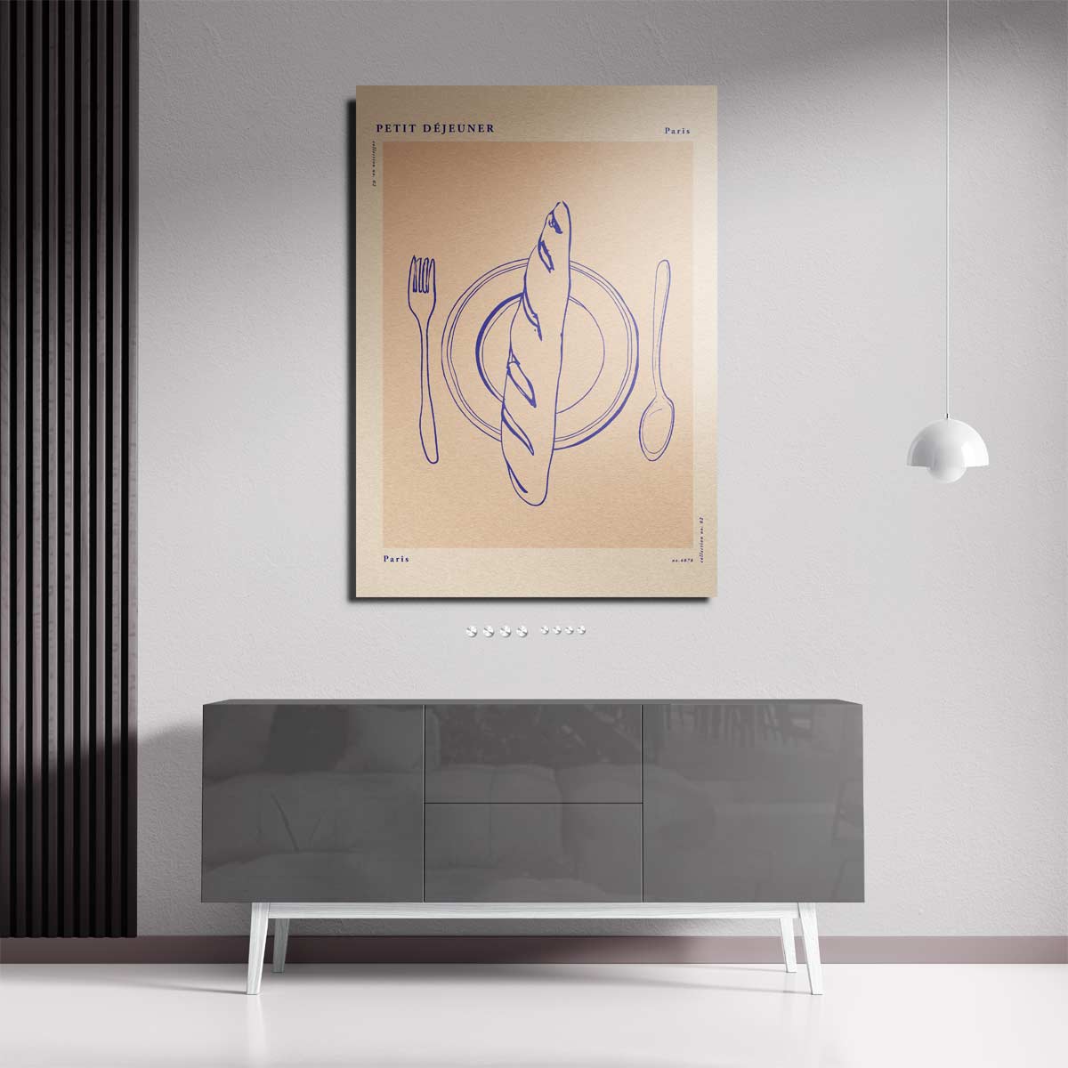 Parijse Ontbijtprint – staande wandkunst voor woonkamer of interieur