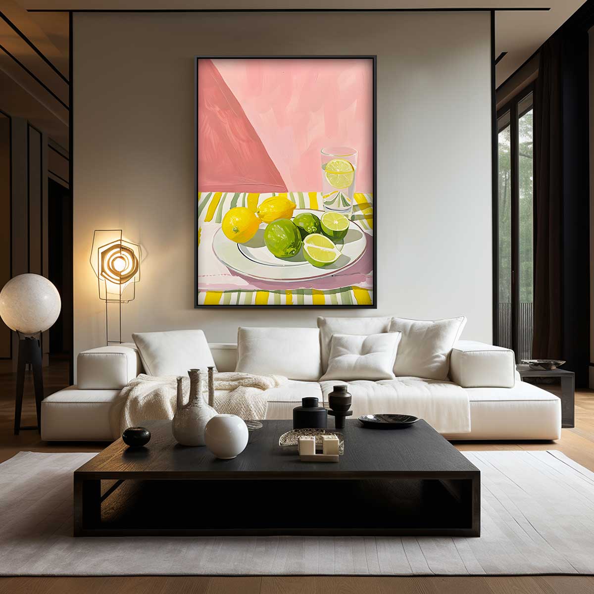 Citroenen en Limoenen op een Vrolijke Dag – canvas wanddecoratie in portret formaat