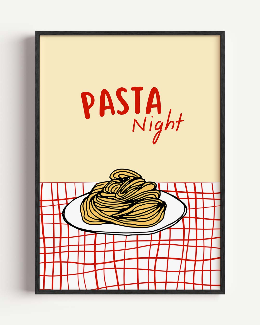 Pasta Night – keuken portret poster als wanddecoratie