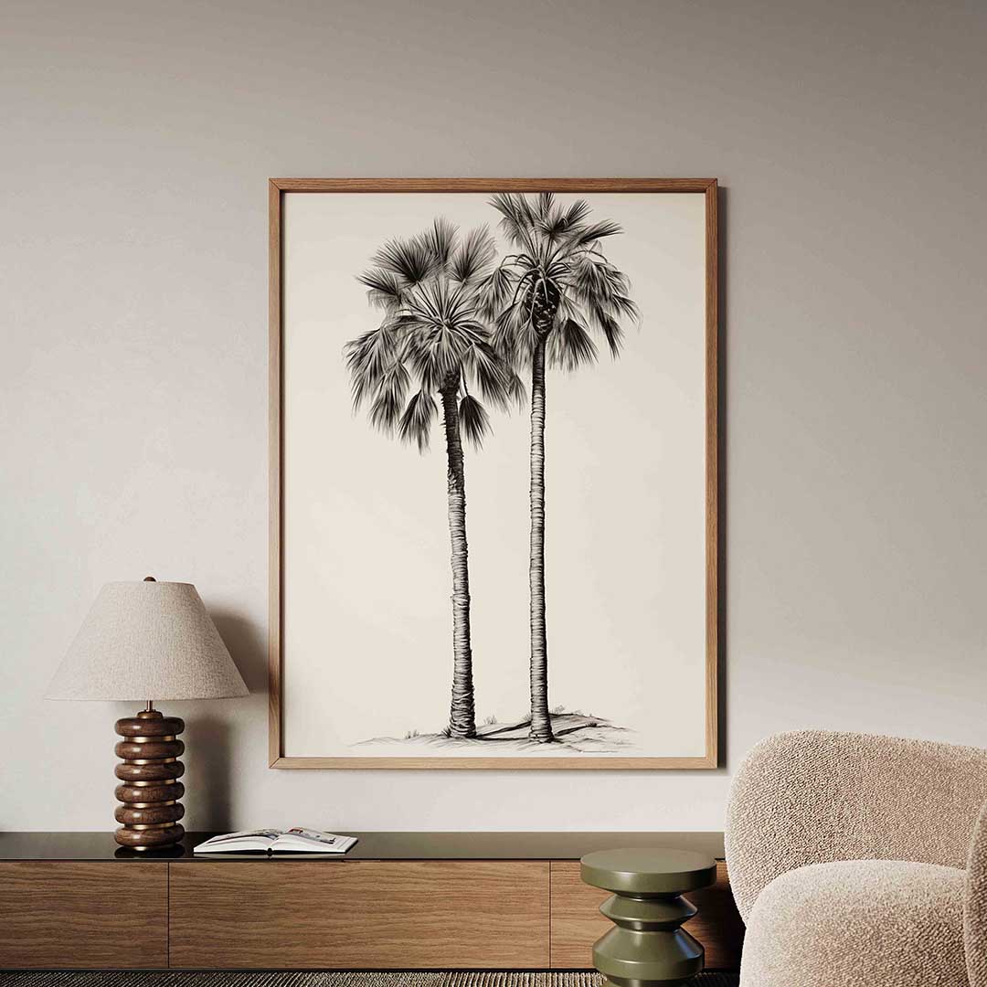 Twee palmbomen – tropische jungle poster in staand formaat