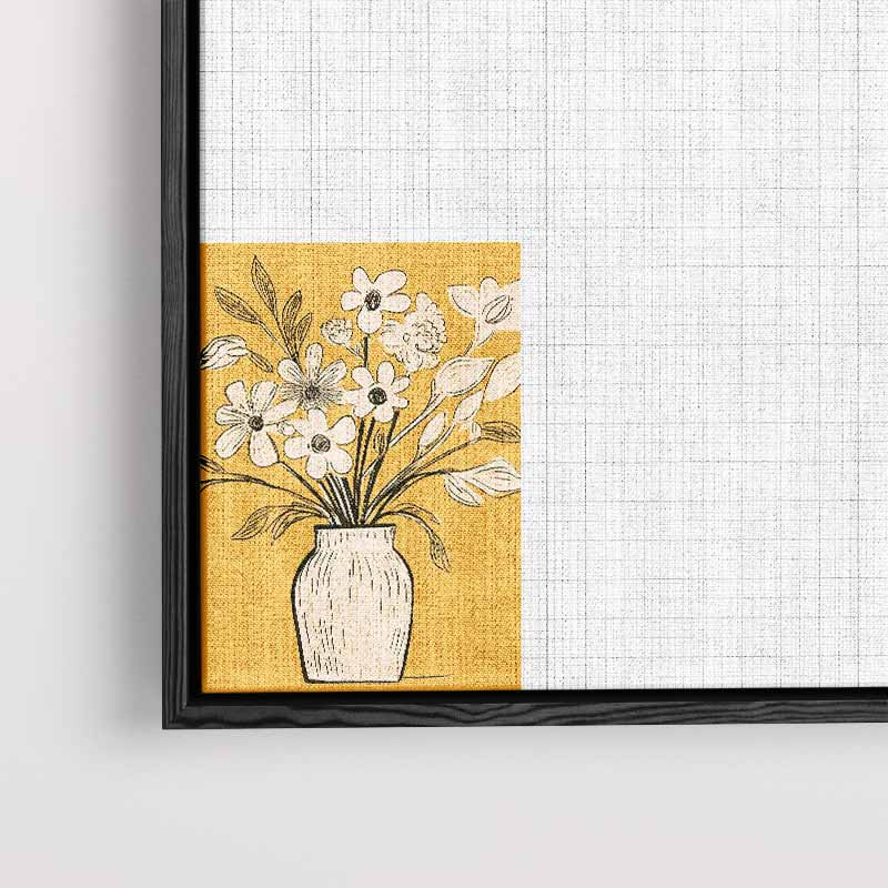 Bloemen in Gele Warmte – staand kunstwerk voor modern interieur