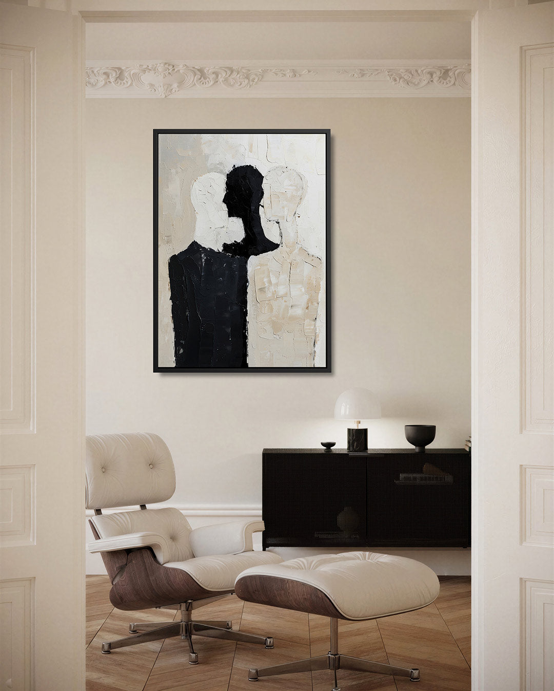 Menselijke silhouetten – moderne staande wandkunst