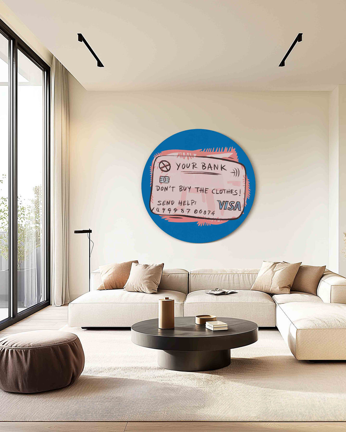 Creditcard illustratie – safari muurcirkel als ronde wanddecoratie
