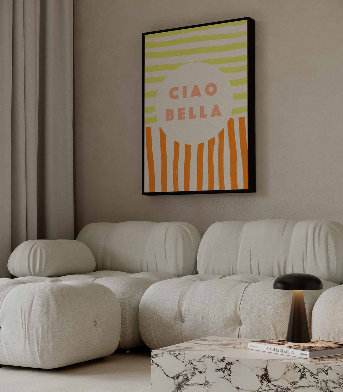 Ciao Bella – canvas wanddecoratie in portret formaat