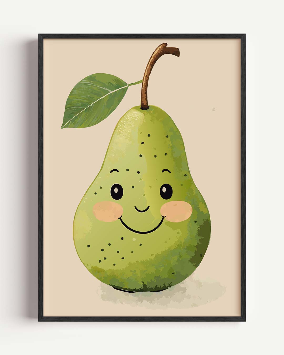 Vrolijke Peer – kids portret poster als wanddecoratie