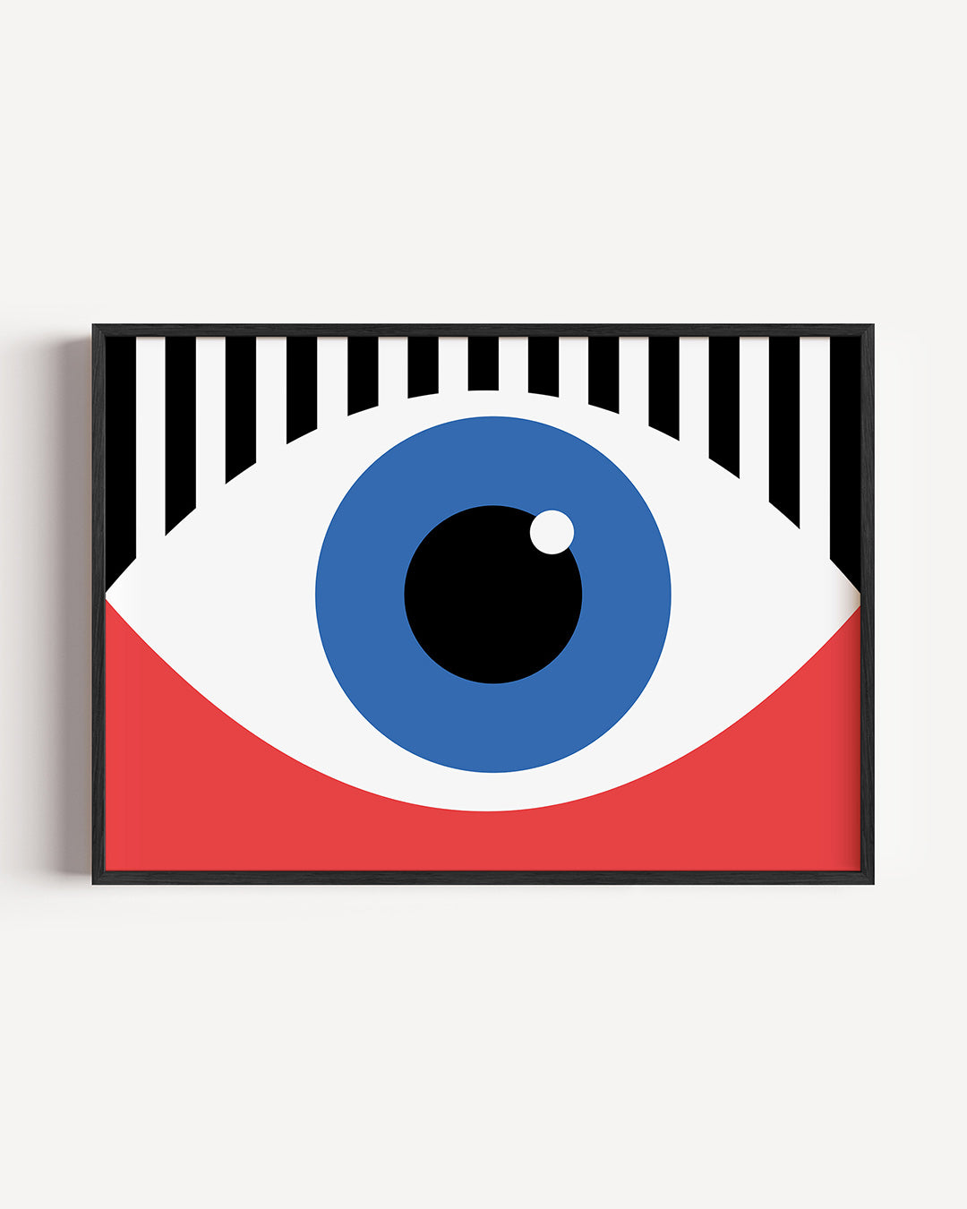 Oogvorm en lijnen – liggende Bauhaus poster als wanddecoratie