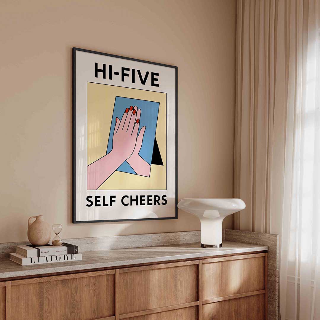 Hi five zelf – urban poster in staand formaat