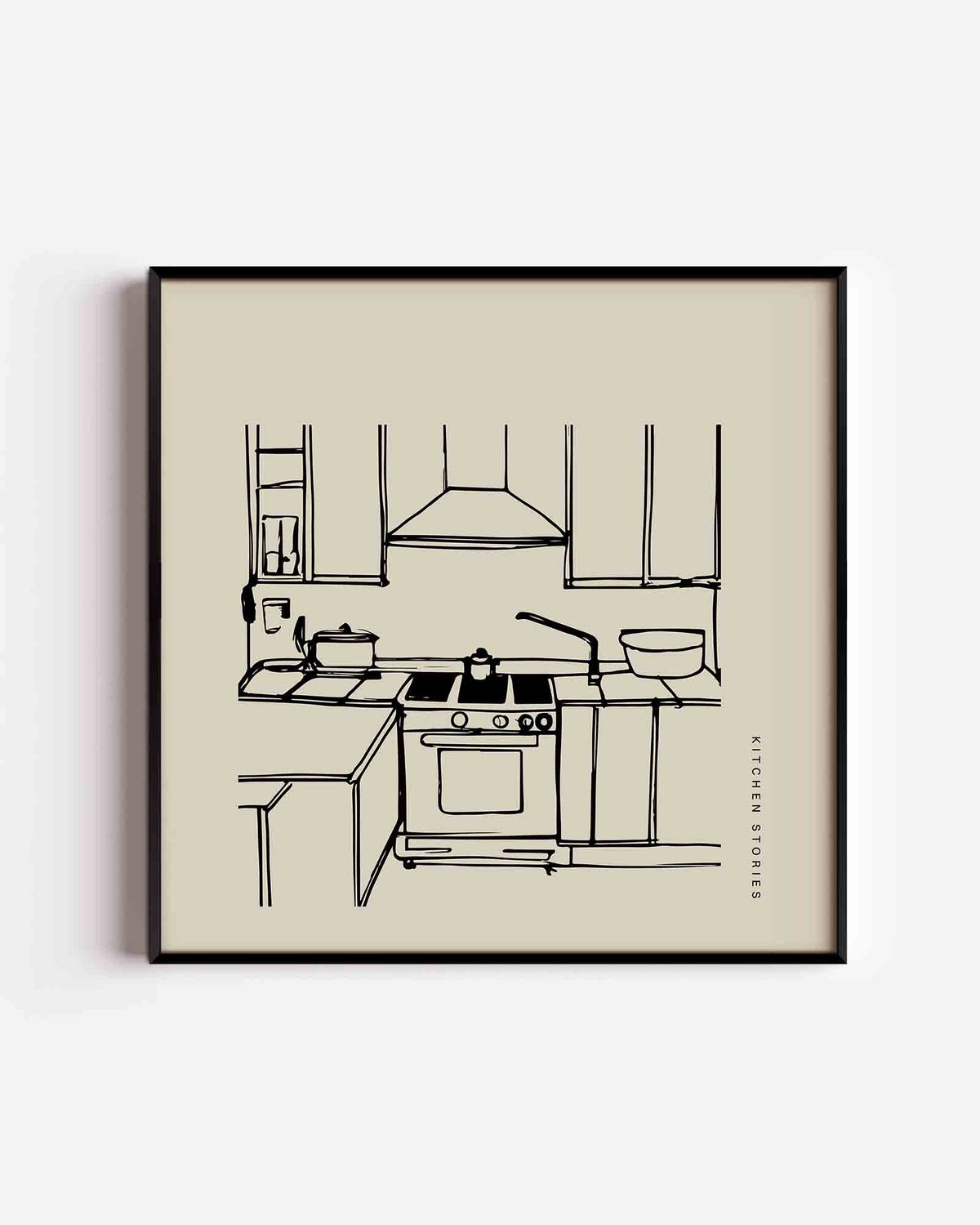 Keuken schets – keuken vierkante poster als wanddecoratie