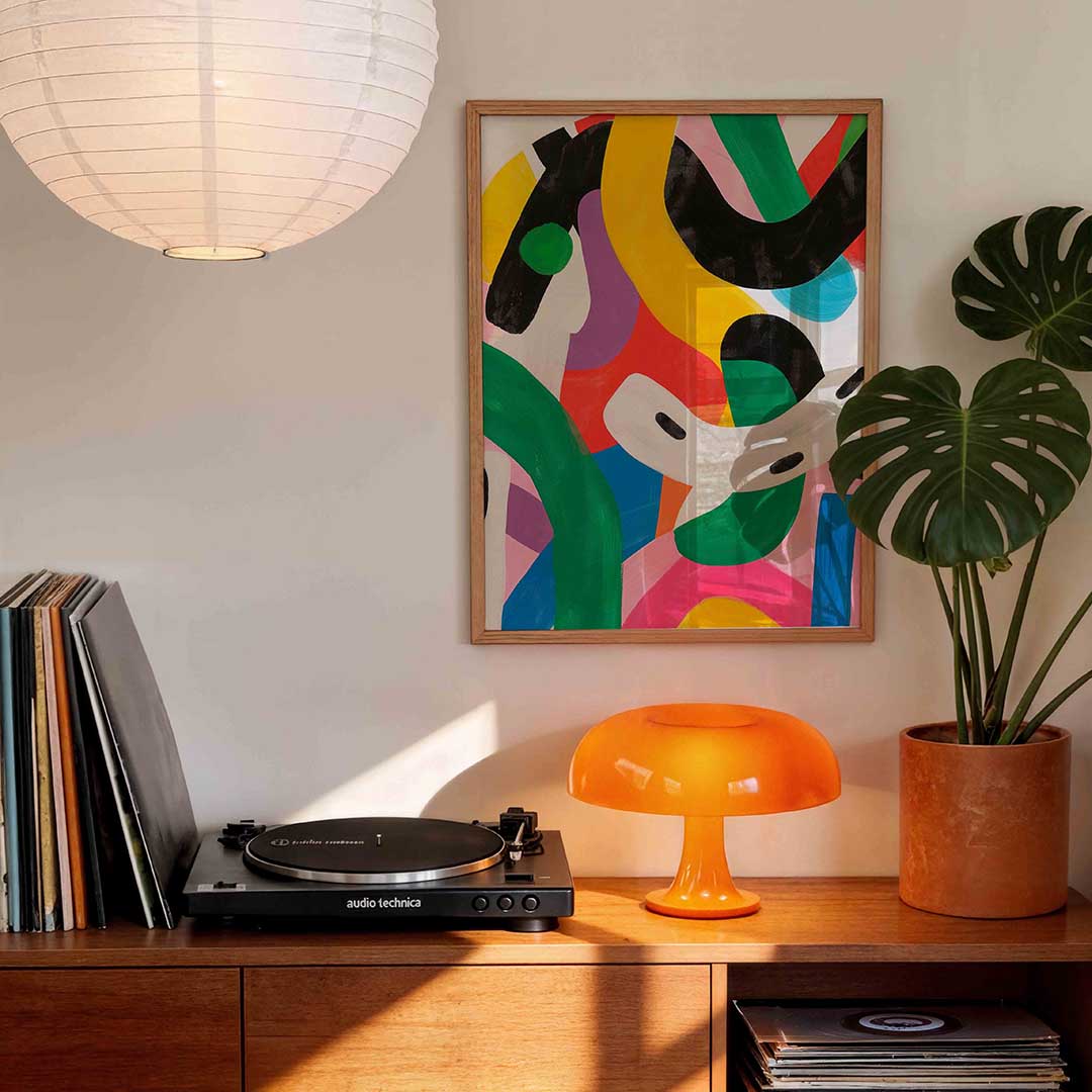 Kleurrijke abstracte vormen – staande kleurrijke wanddecoratie van WallArtistic