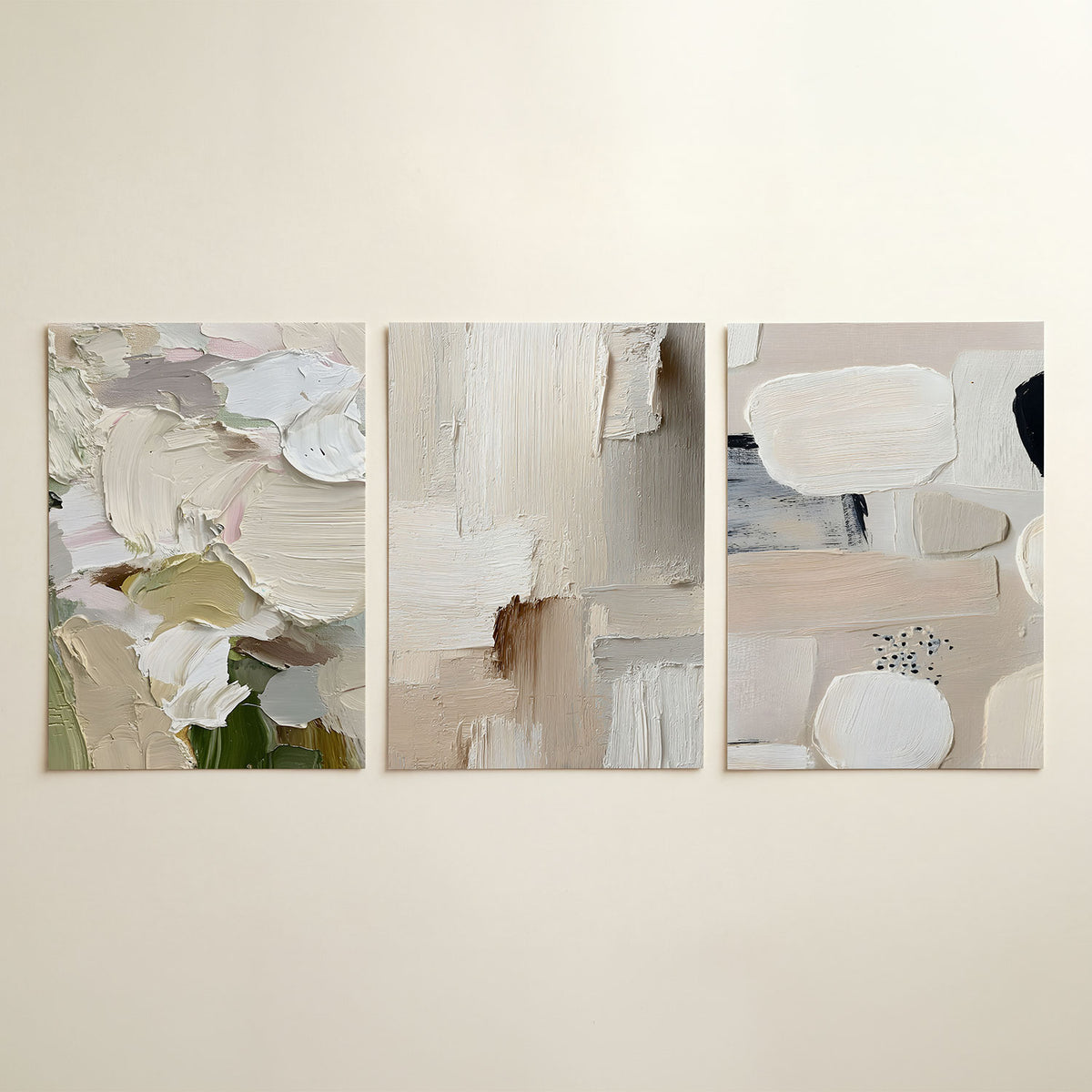 Kleurige textuur posterset – detailweergave – deze posterset in drie delen toont een speelse mix van