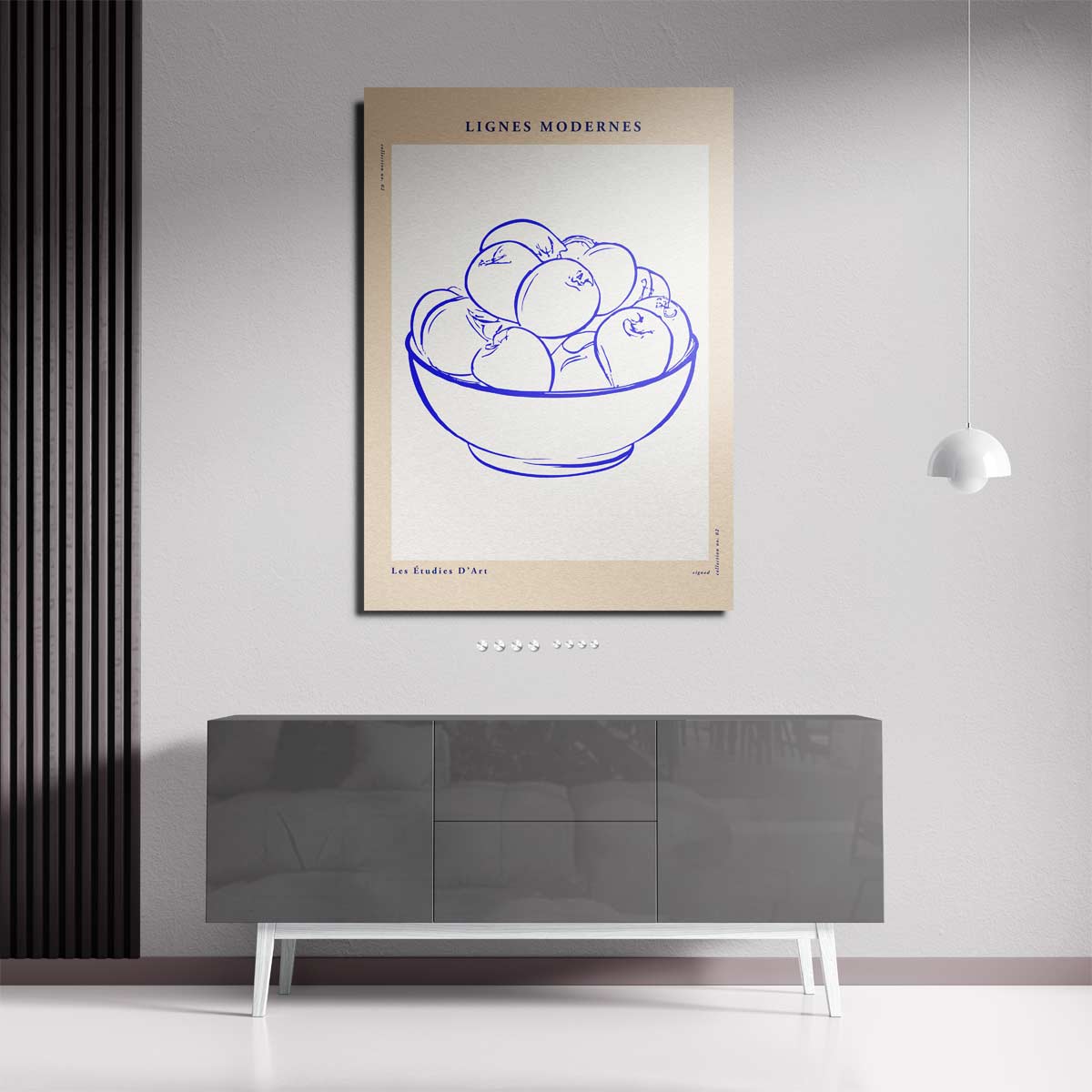 Moderne Lijnen Fruit Schaal – staande wandkunst voor woonkamer of interieur