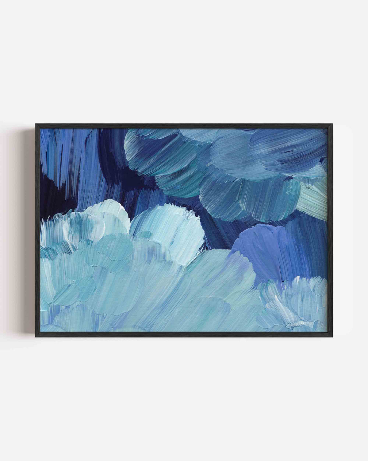 Blauwe penseelstreken – schilderkunst landscape poster als wanddecoratie
