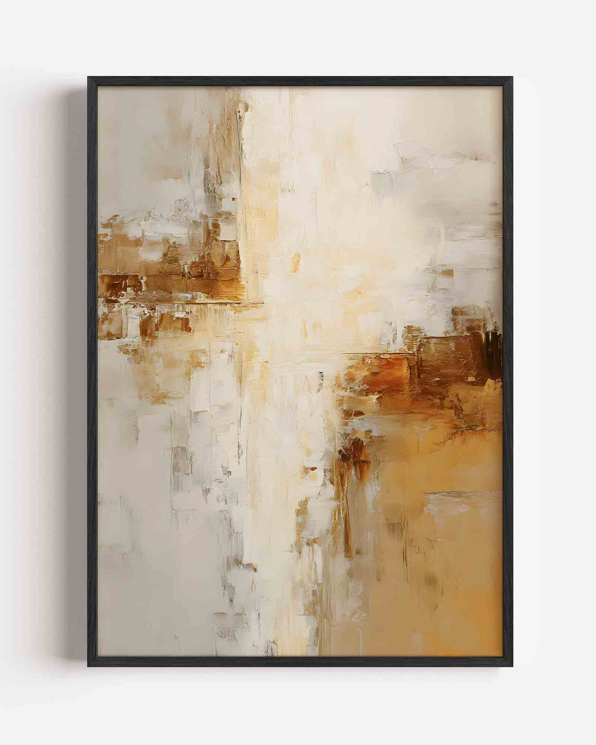 Abstracte beige en bruine – abstracte textuur portret poster als wanddecoratie
