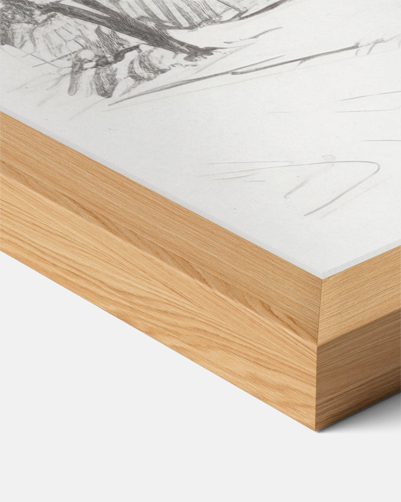Rustieke Kerk in Schetsstijl – staande vintage wanddecoratie van WallArtistic