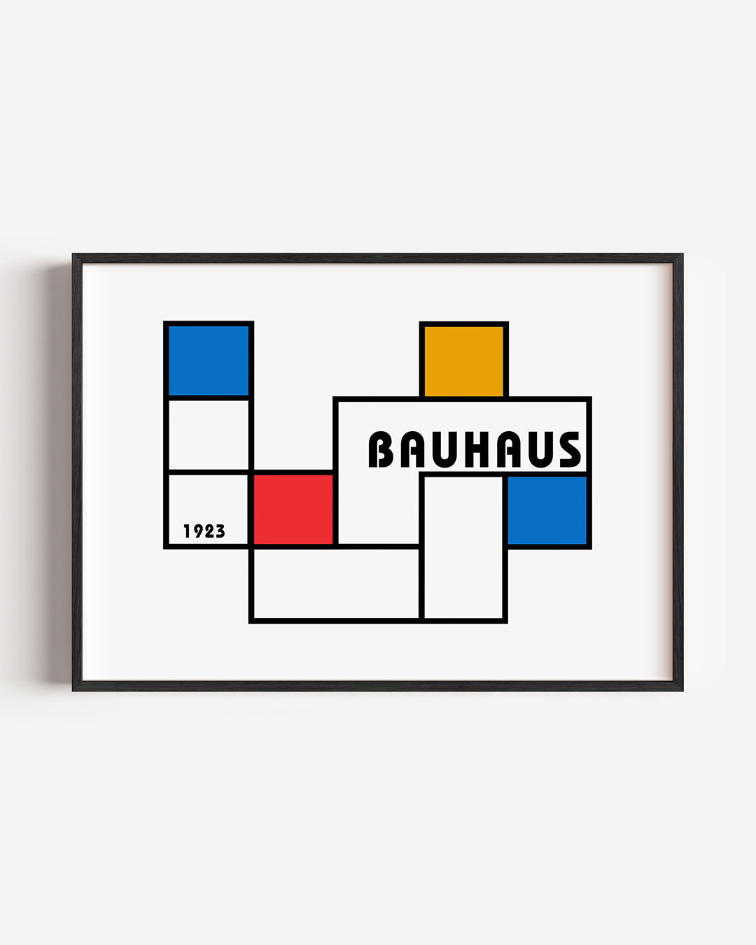 Vormen en vlaken – liggende Bauhaus poster als wanddecoratie