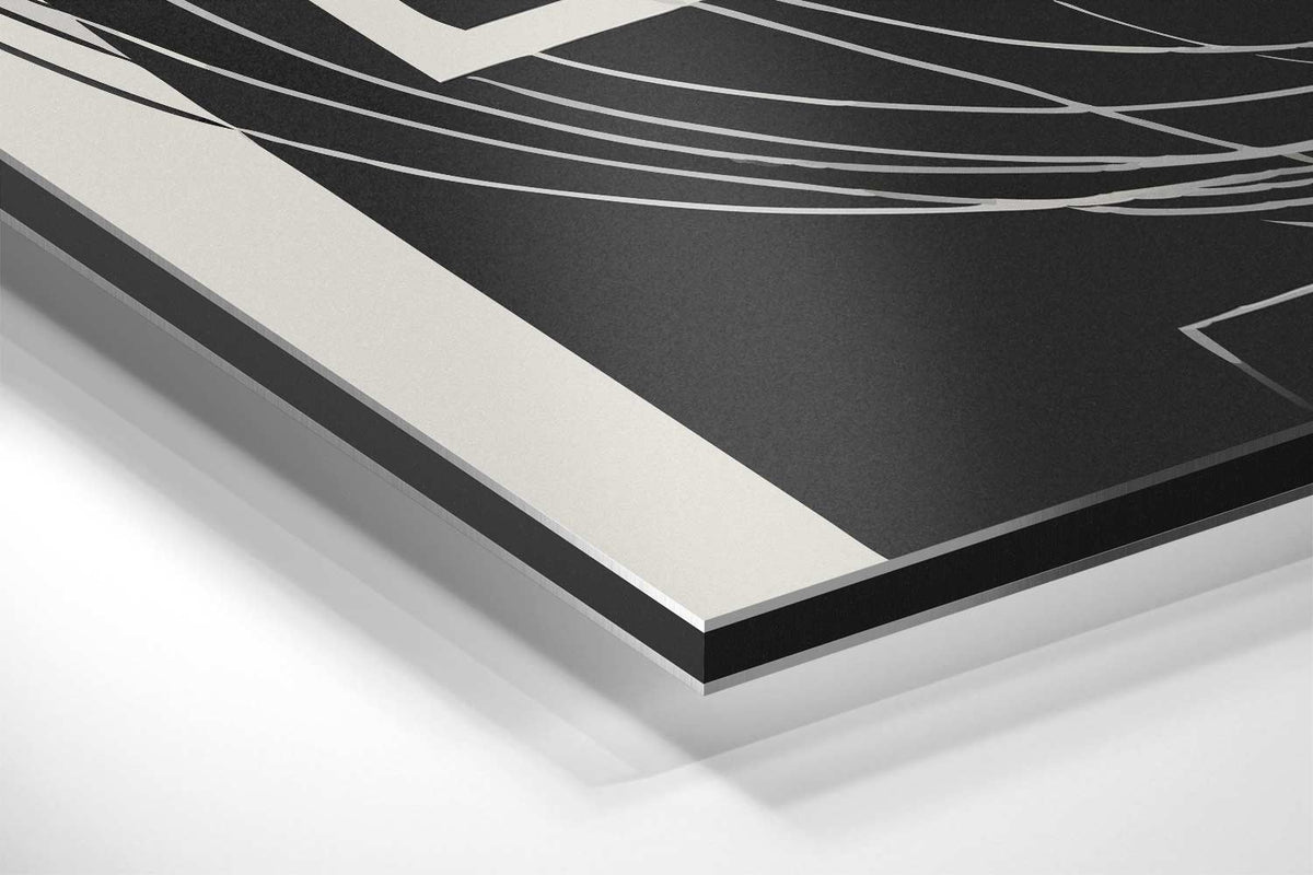 Abstracte Zwart-Wit Harmonie – canvas kunstwerk als wanddecoratie