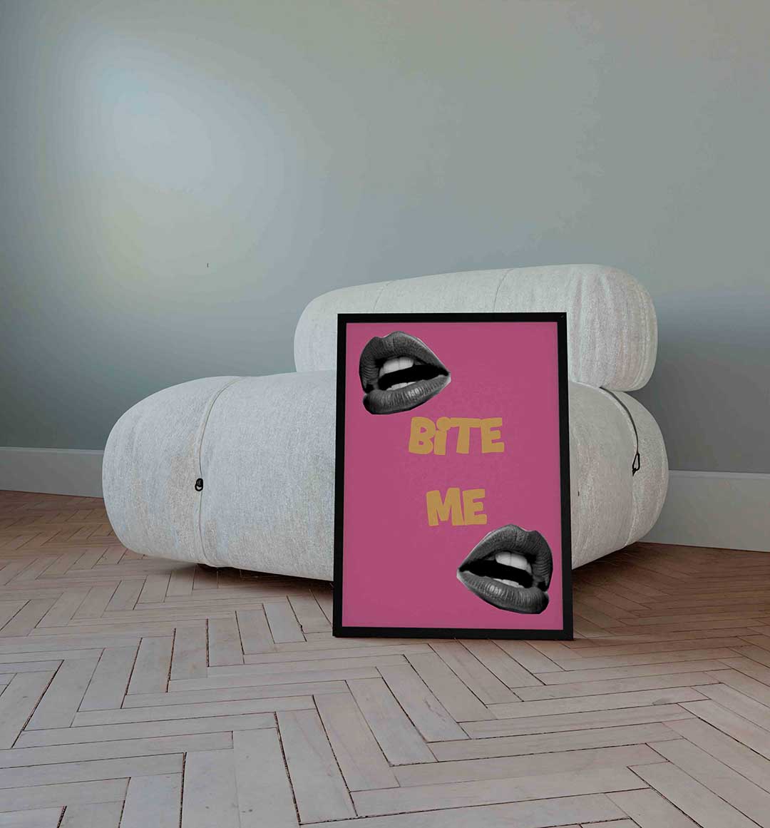 Bite me – Pop Art wandkunst als portret poster