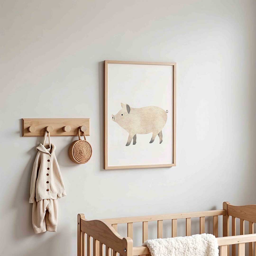 Varken in profiel – kinderposter in staand formaat