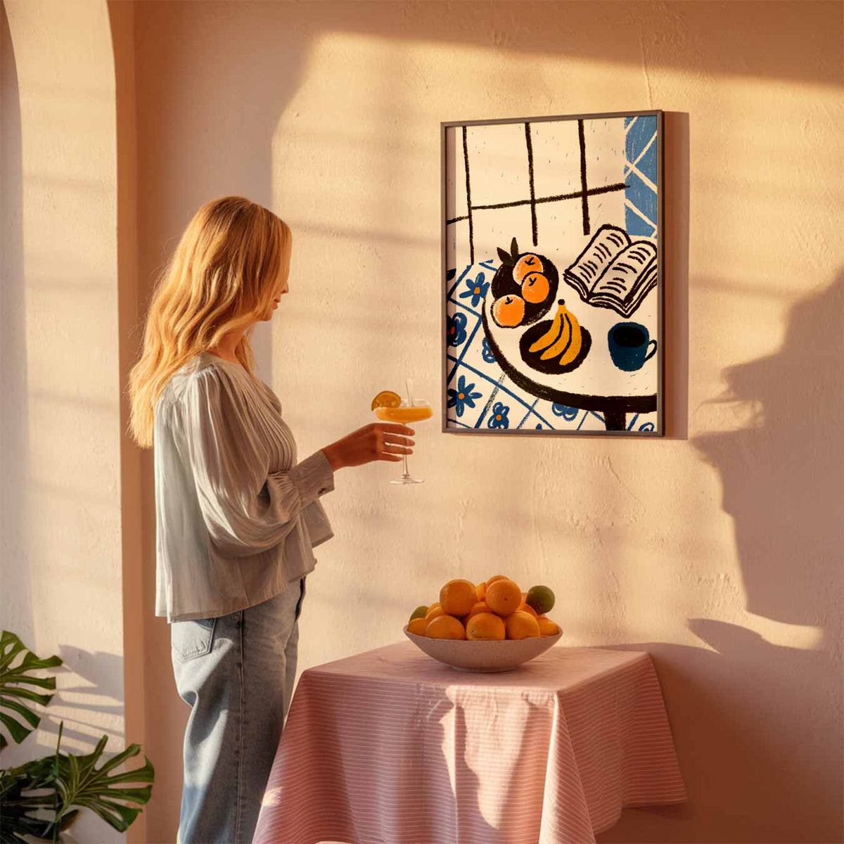Ontspannen Ochtendmoment – keuken poster als sfeervolle staande wanddecoratie
