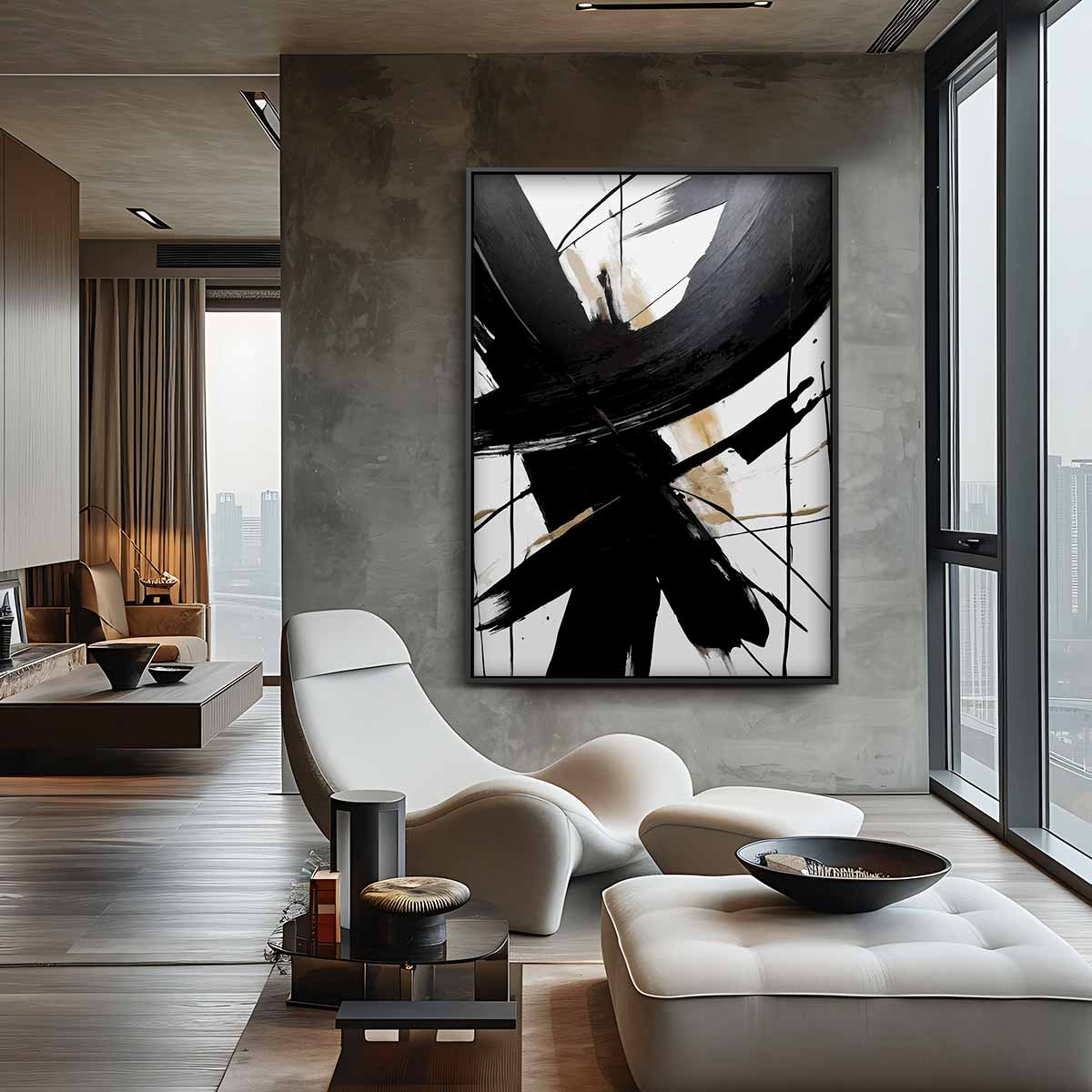 Abstracte Expressie – canvas wanddecoratie in portret formaat