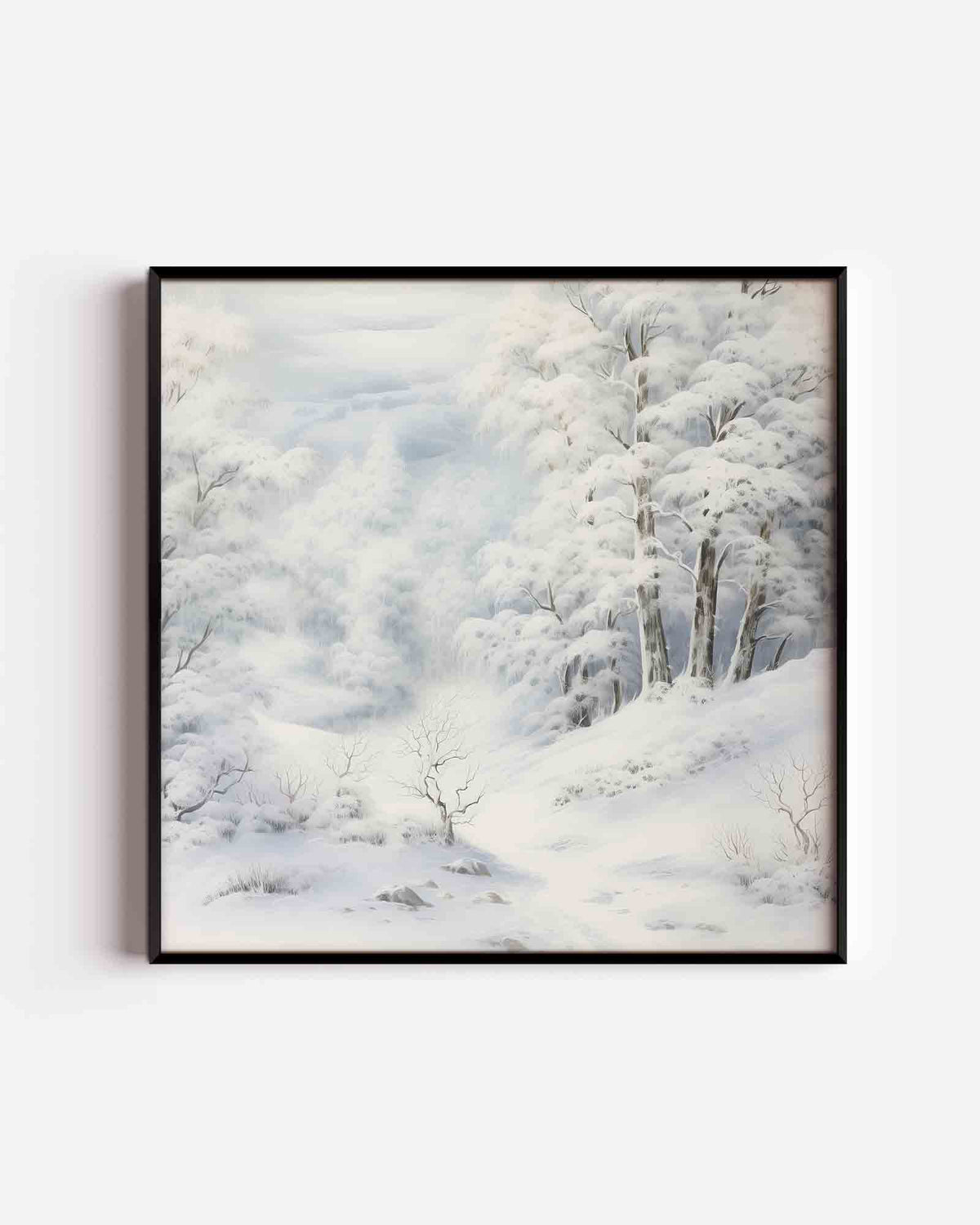 Winterlandschap – kerst vierkante poster als wanddecoratie
