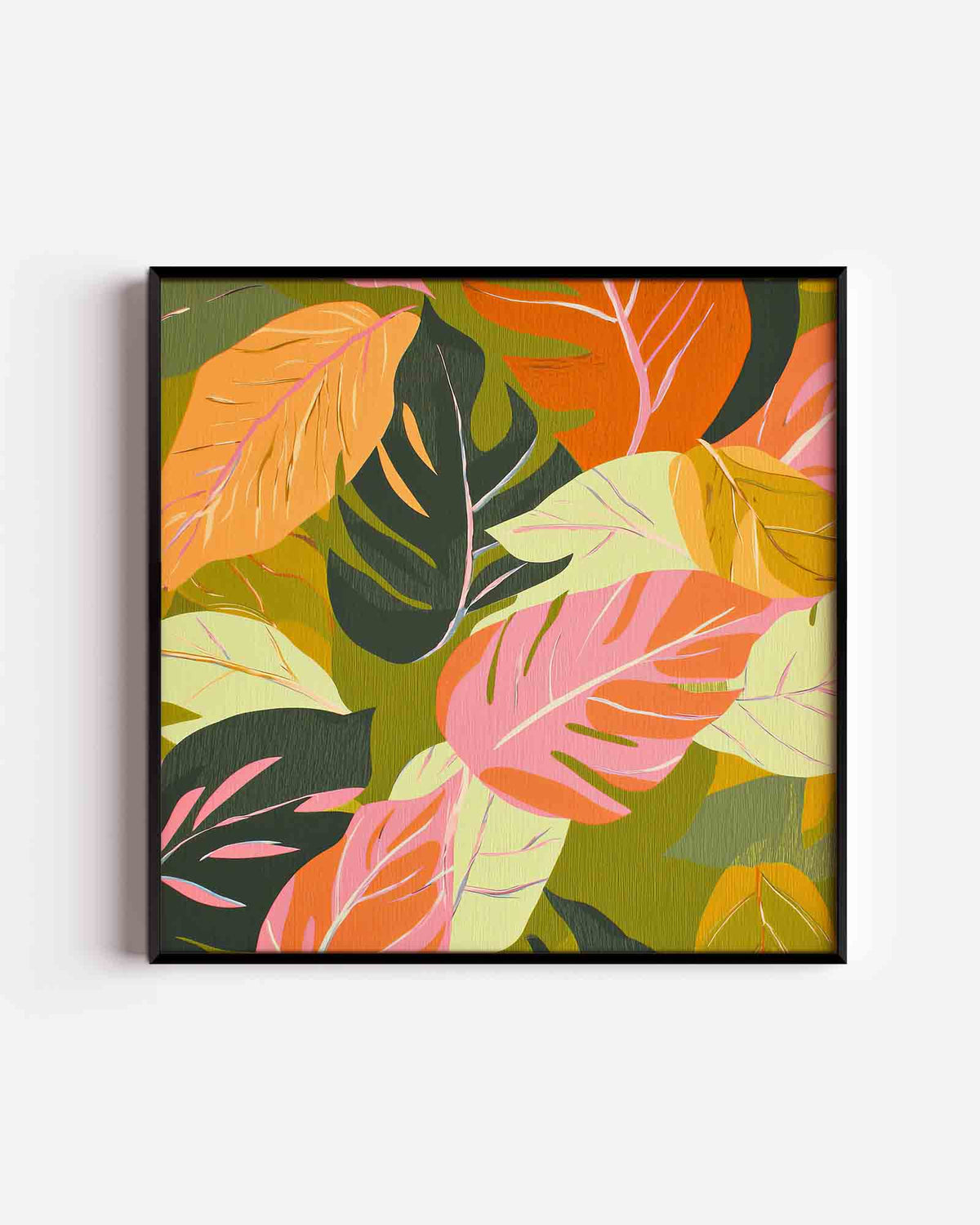 Bladeren patroon – jungle vierkante poster als wanddecoratie