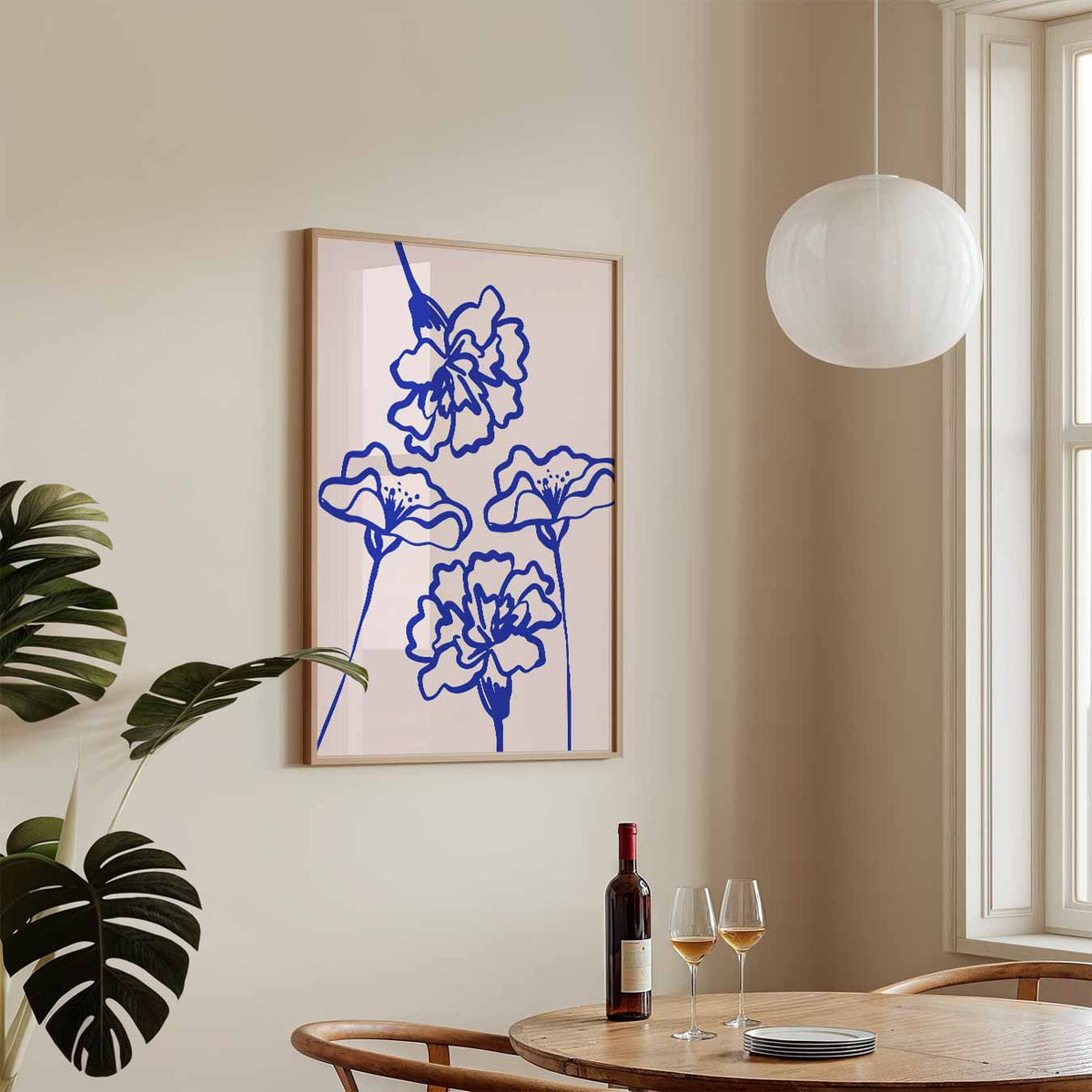 Moderne Bloemenpracht – keukenposter in staand formaat