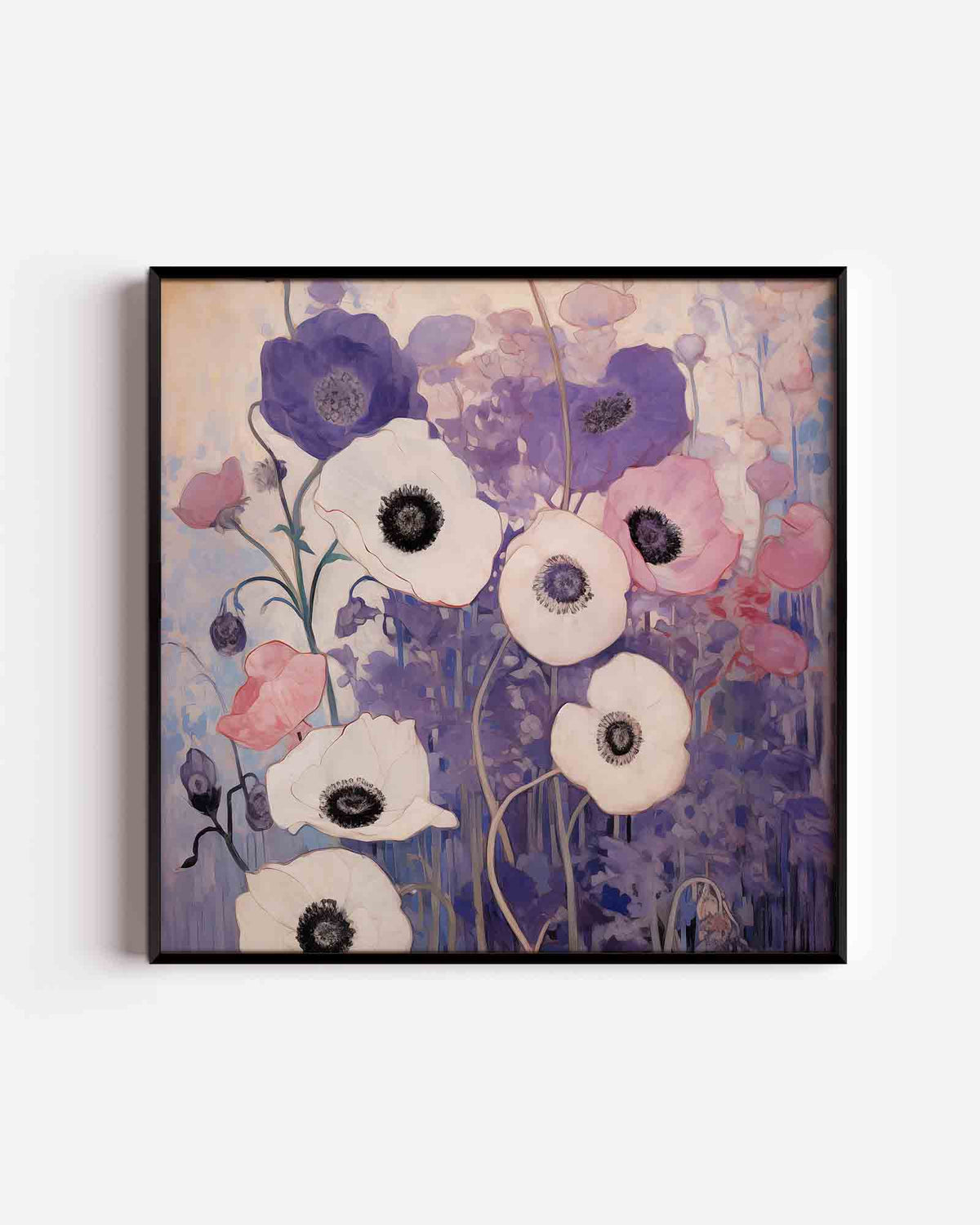 Bloemen in paarse tinten – bloemen vierkante poster als wanddecoratie
