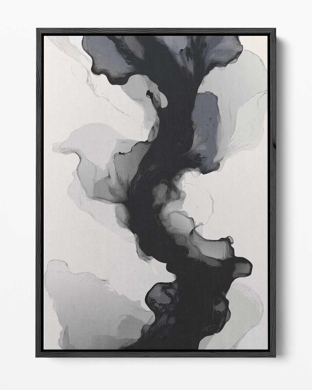 Abstracte Grijs-zwarte Stroming – portret kunstwerk als wanddecoratie