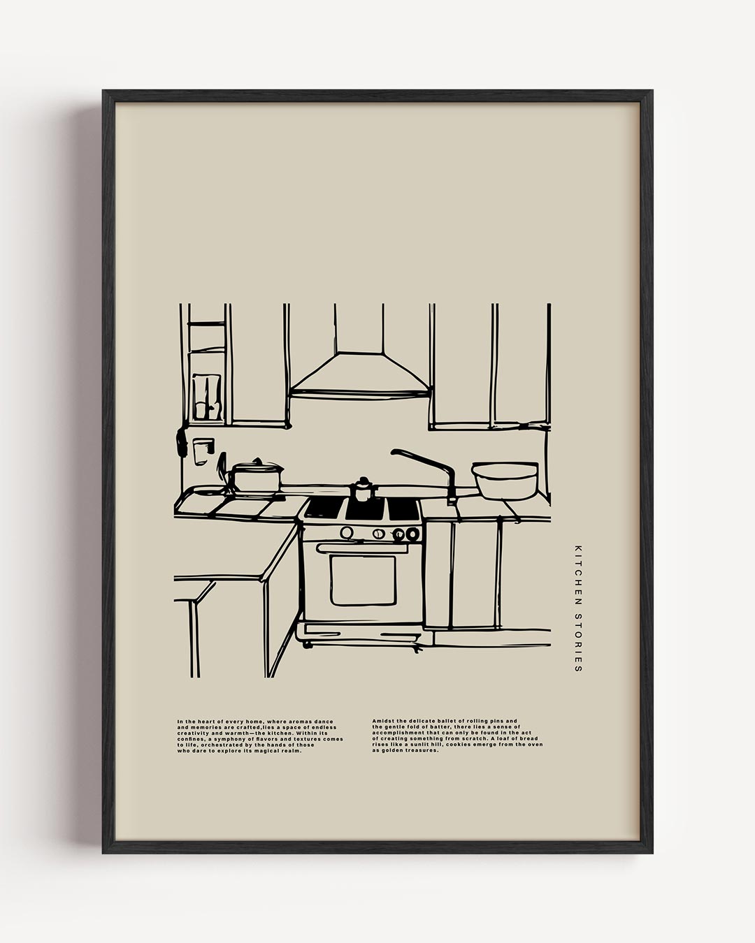 Moderne Minimalistische Keukenposter – keuken portret poster als wanddecoratie