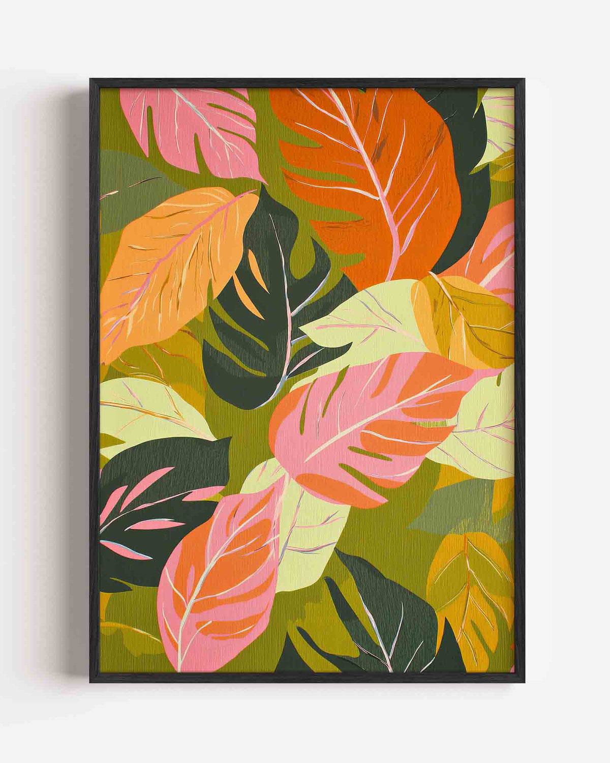Bladeren in levendige tinten – jungle portret poster als wanddecoratie
