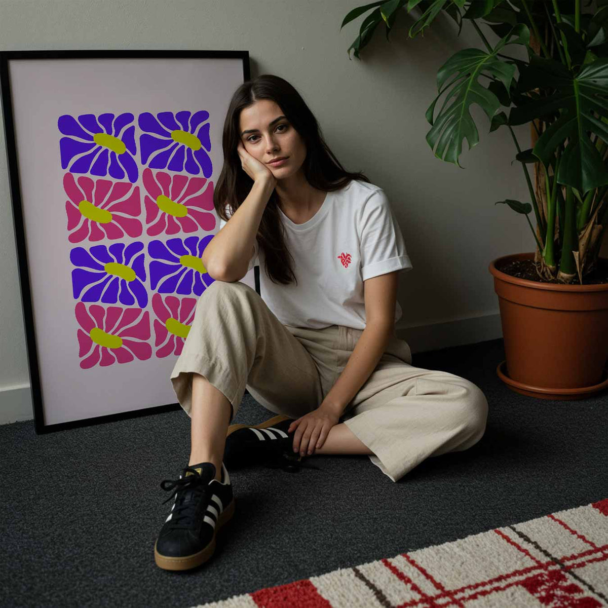 Bloemige Kleurenpracht – staande muurposter met bloemen