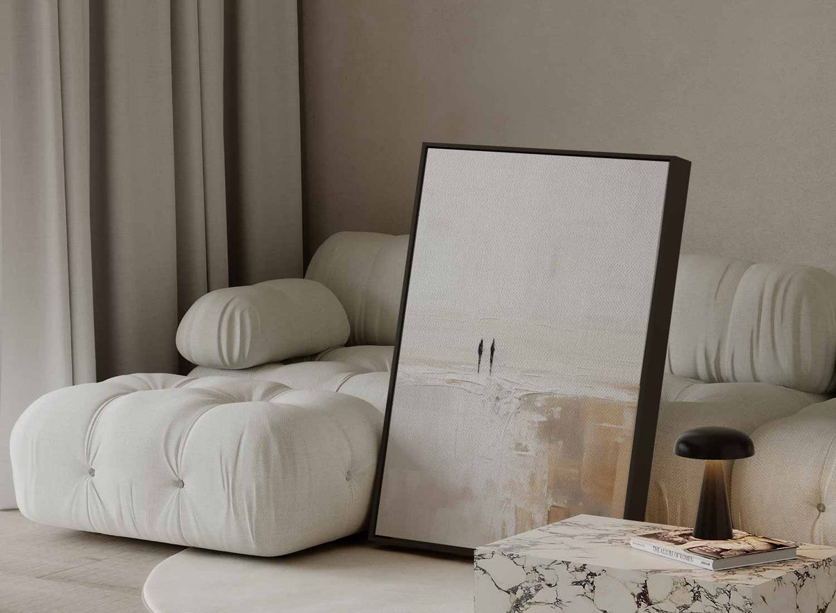 Twee Figuren aan Zee – staande wandkunst voor woonkamer of interieur