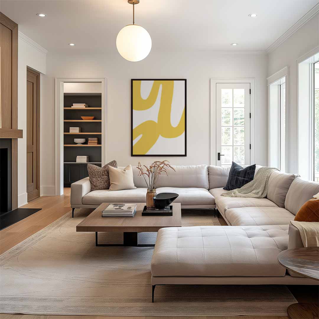 Zonnige Abstracte Streken – staand kunstwerk voor modern interieur