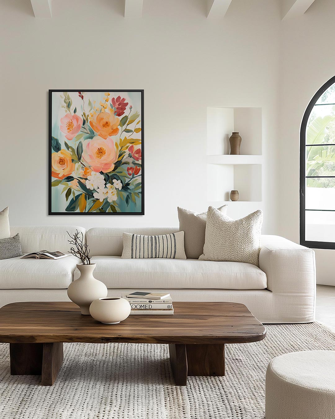 Bloemrijke kleurenpracht – moderne staande wandkunst