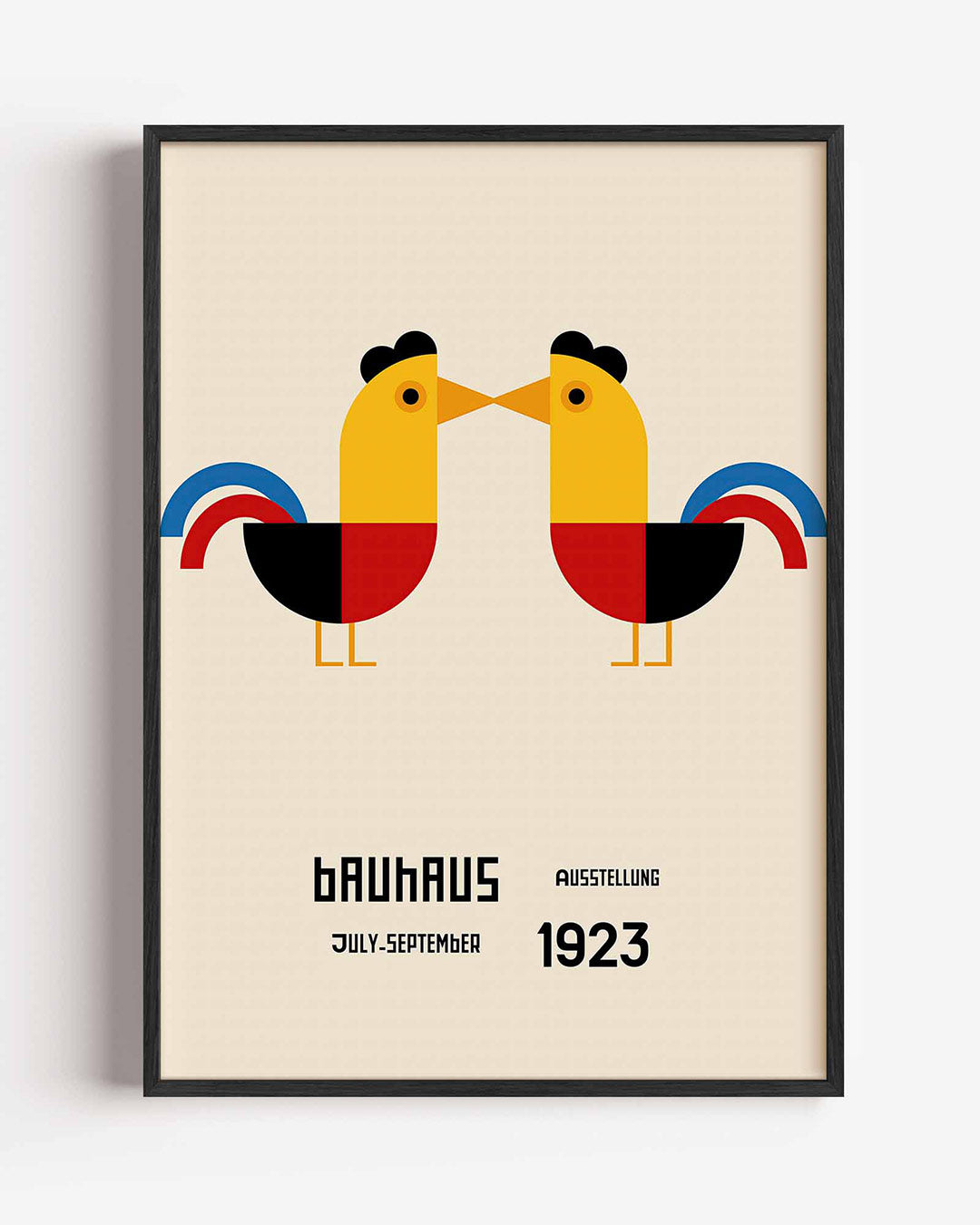Vormen en vlinders – staande Bauhaus poster als wanddecoratie