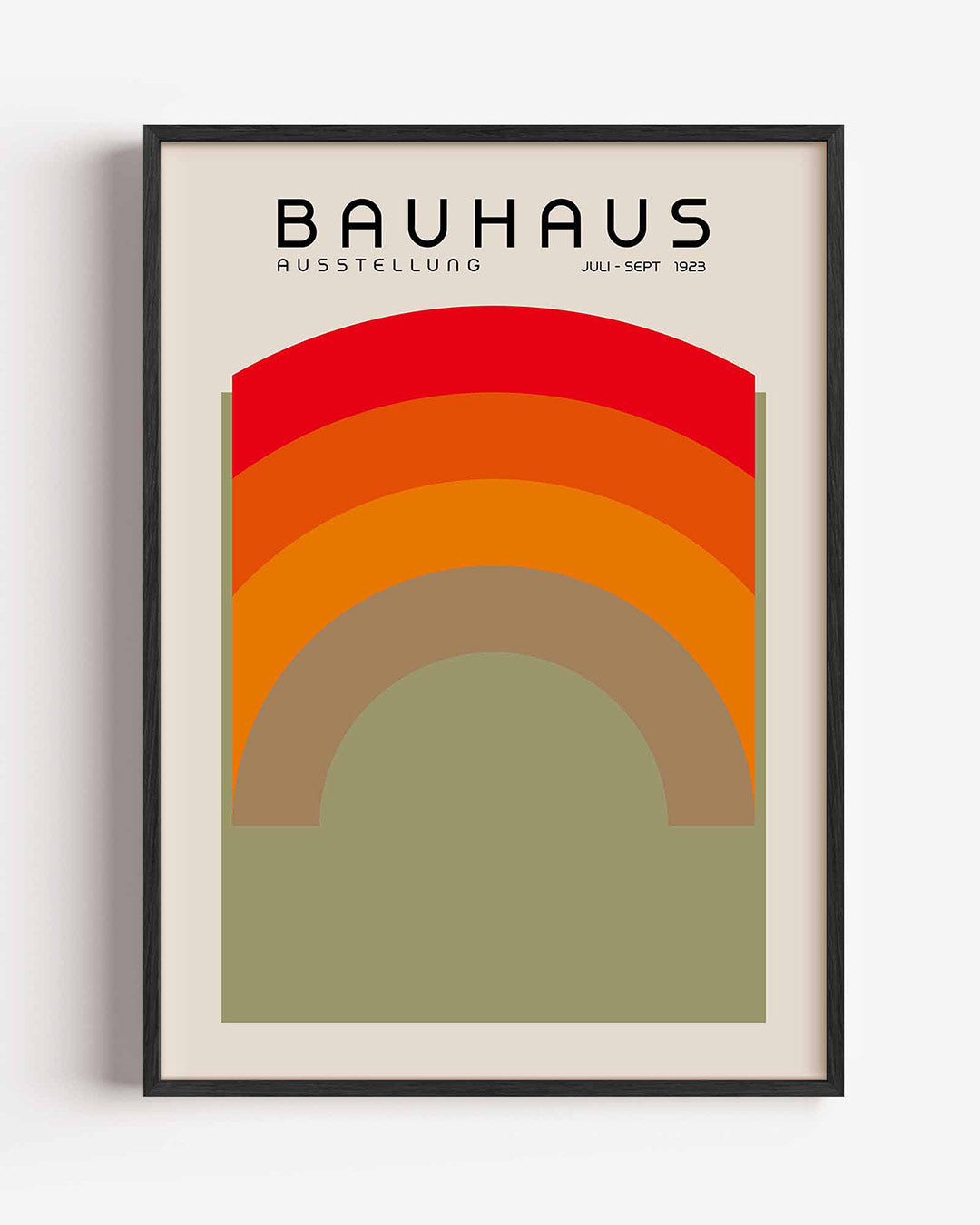 Kleurvlakken boog – staande Bauhaus poster als wanddecoratie