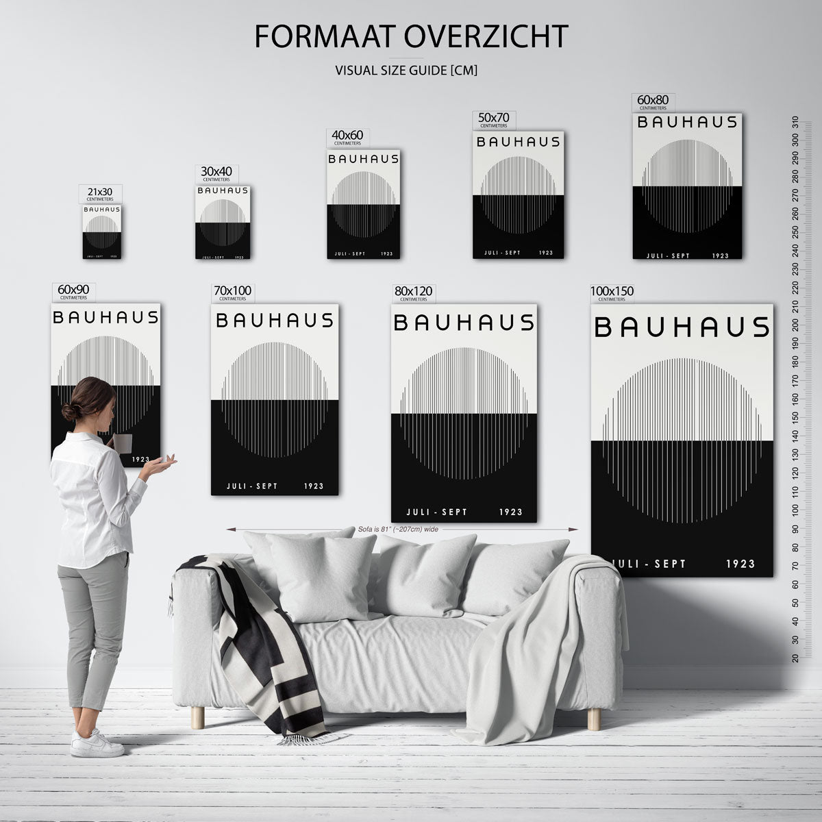 Lijnen en vlakken – geometrische poster in Bauhaus-stijl van WallArtistic