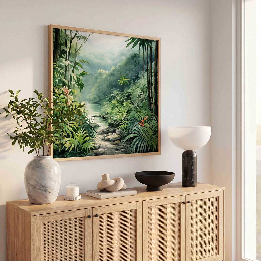 Tropisch landschap – tropische poster in vierkant formaat