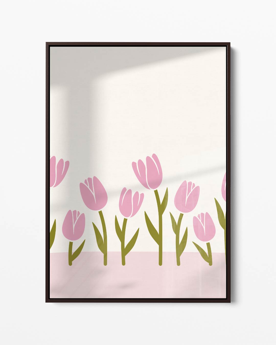 Zacht Roze Tulpenveld – portret kunstwerk als wanddecoratie