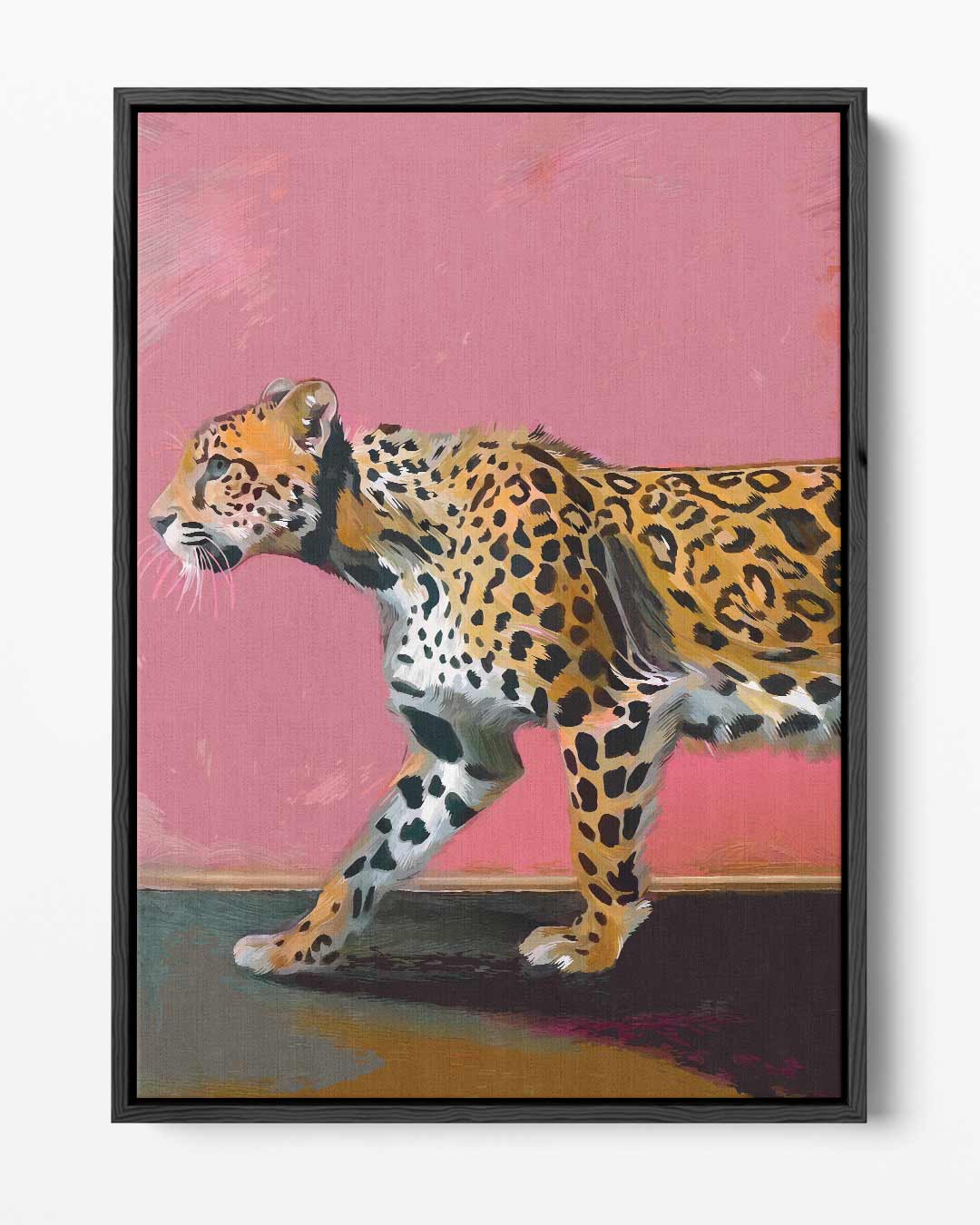 Wandeling van een Luipaard – portret kunstwerk als wanddecoratie