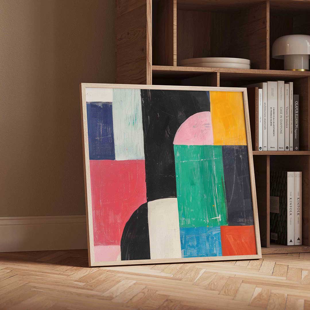 Geometrische vormen – geïllustreerde wandkunst als vierkante poster