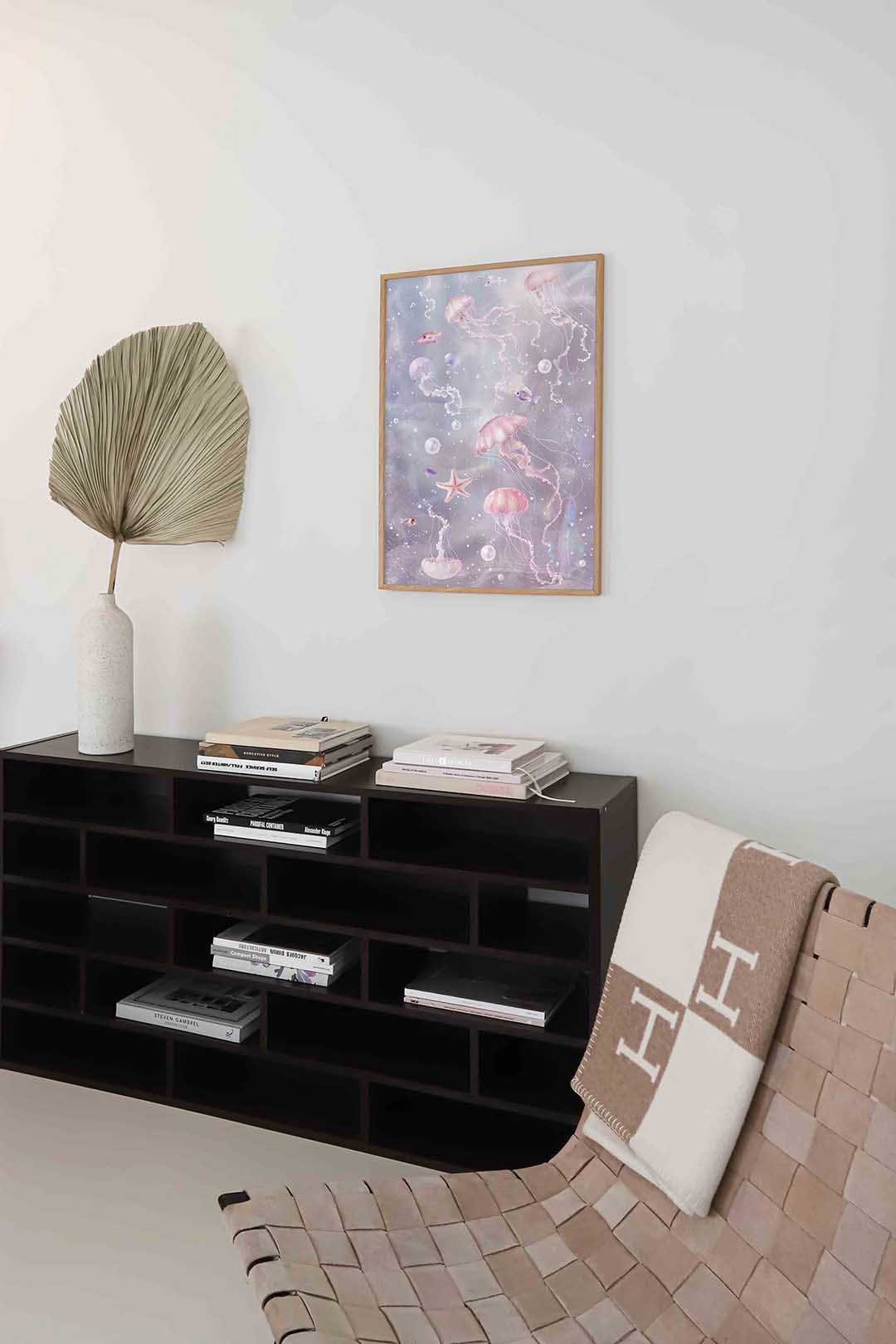 Kwallen en vissen – staande kleurrijke abstracte wanddecoratie van WallArtistic