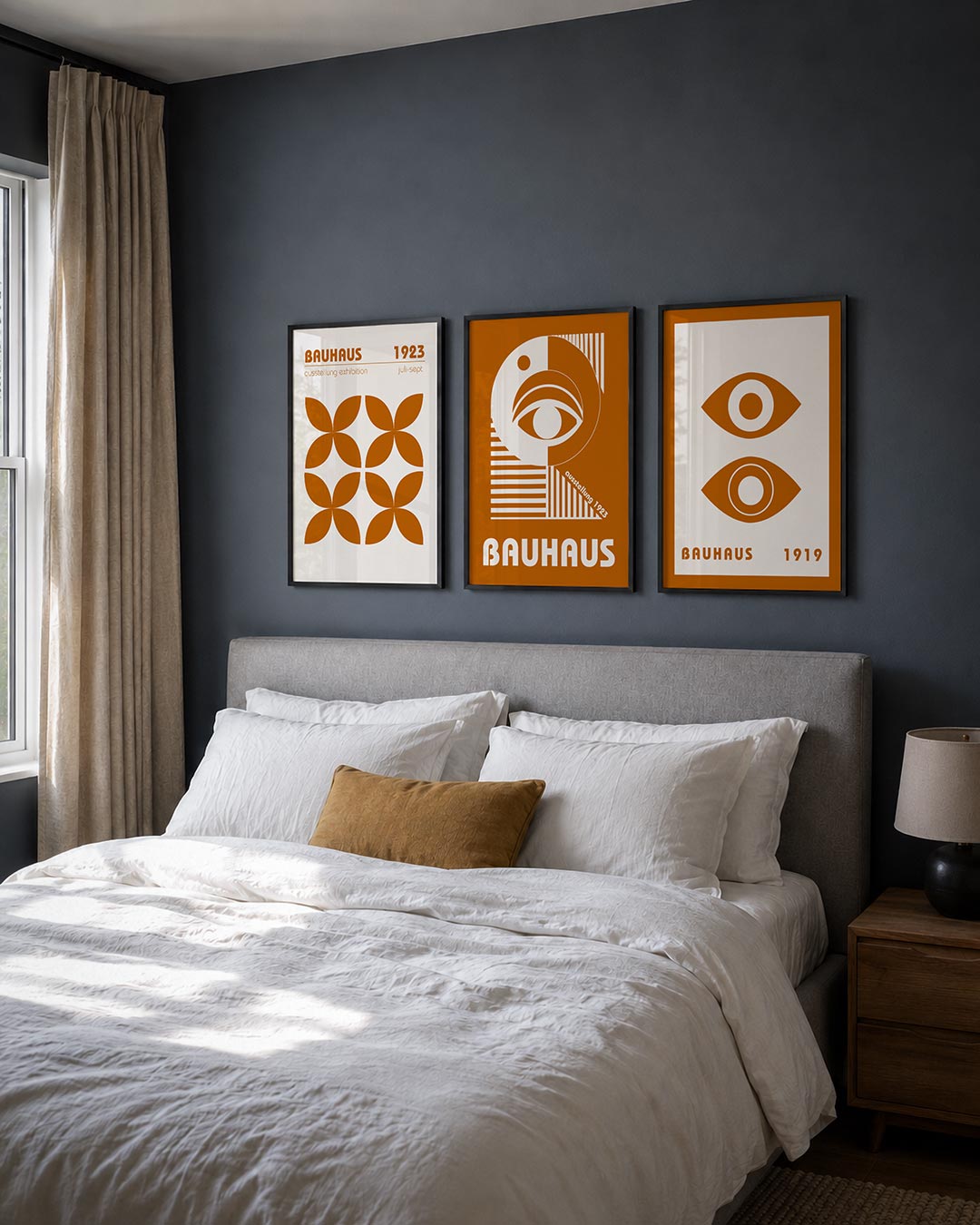 Vorm en balans posterset – derde productweergave – deze posterset in drie delen toont een ritmisch patroon van overlappende
