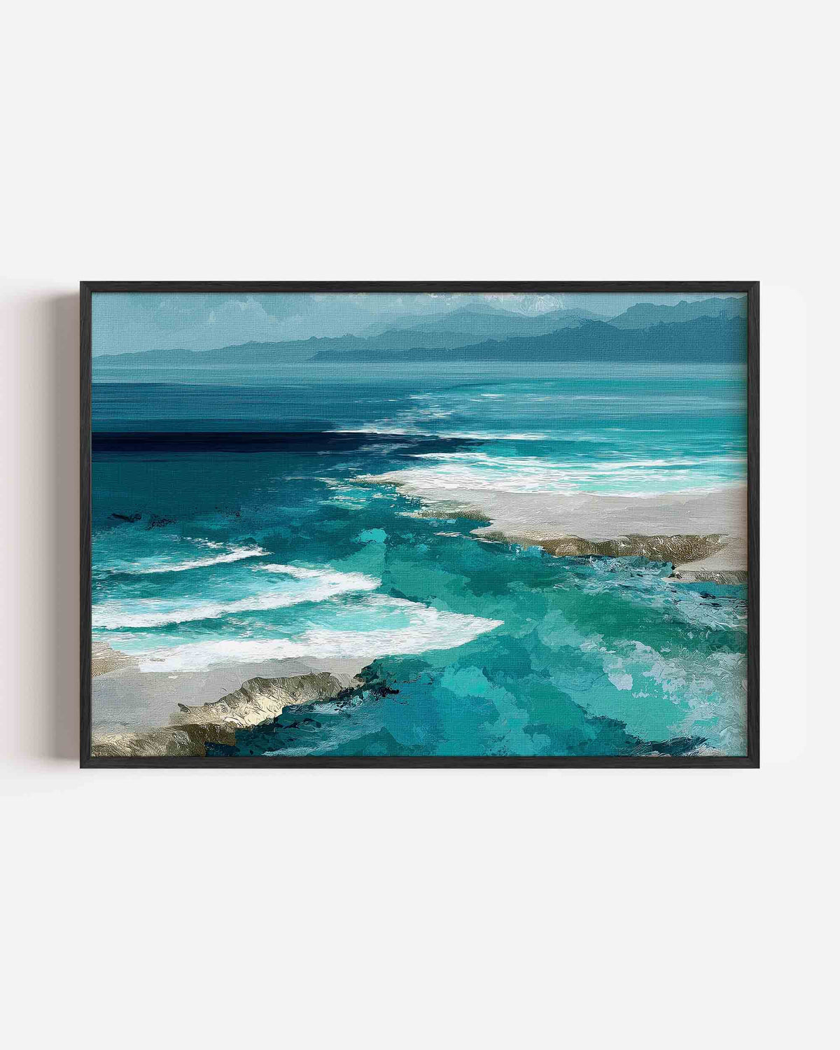 Blauwe oceaan – abstracte landscape poster als wanddecoratie