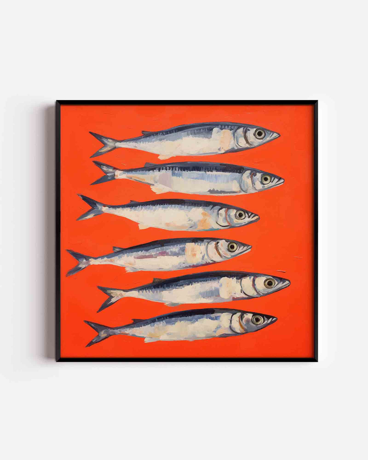 Zilverachtige vissen – keuken vierkante poster als wanddecoratie