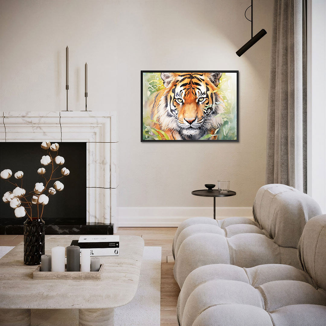 Tijger portret – liggende wanddecoratie