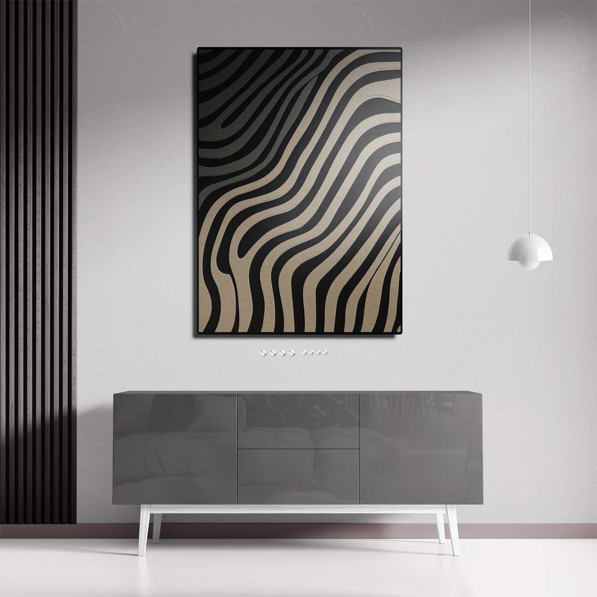 Golvend Ritme Wandkunst – canvas wanddecoratie in portret formaat