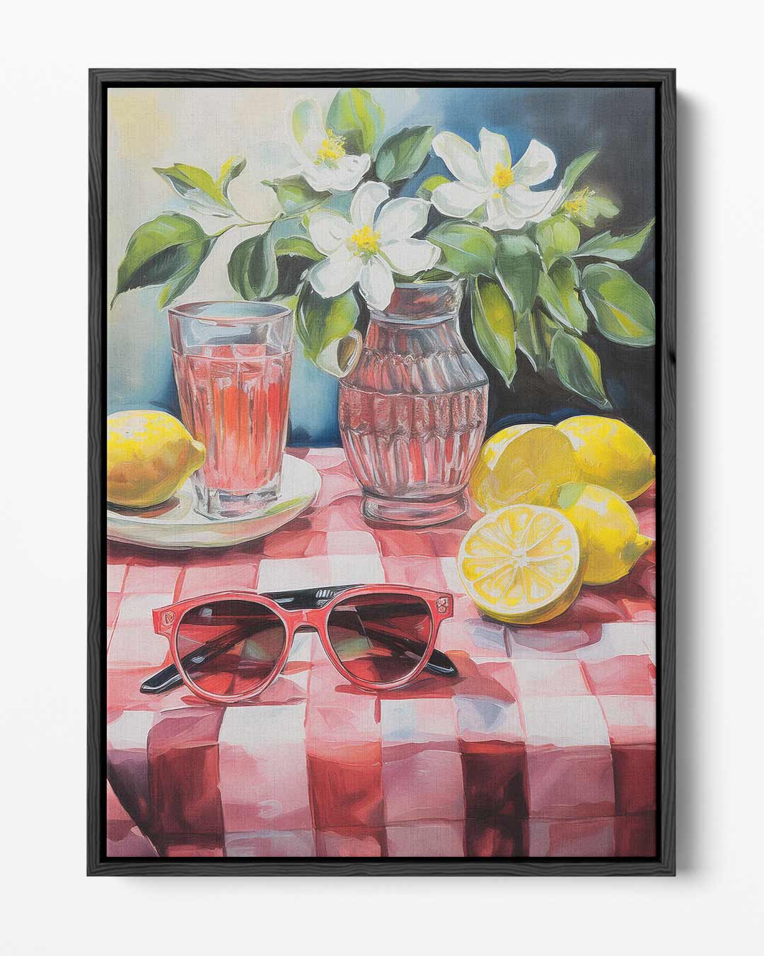 Zomers Stilleven met Citroenen en Zonnebril – portret kunstwerk als wanddecoratie